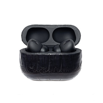 Наушники Apple AirPods Pro 3 в коже крокодила (Черные)
