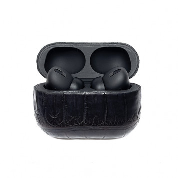 Наушники Apple AirPods Pro 3 в коже крокодила (Черные)