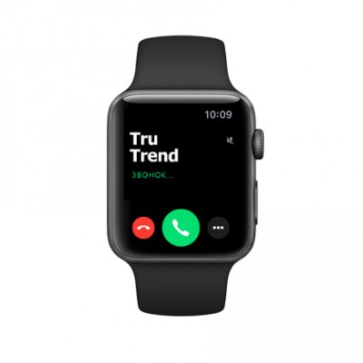 Apple Watch Series 3 GPS, 42mm, корпус из алюминия цвета «серый космос», спортивный ремешок чёрного цвета Apple Watch Series 3 GPS, 42mm, корпус из алюминия цвета «серый космос», спортивный ремешок чёрного цвета