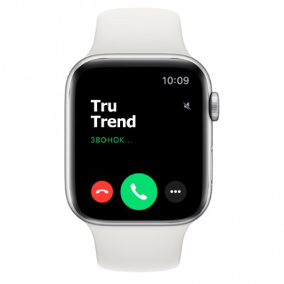Apple Watch Series 4 GPS, 44mm, корпус из алюминия серебристого цвета, спортивный ремешок белого цвета Apple Watch Series 4 GPS, 44mm, корпус из алюминия серебристого цвета, спортивный ремешок белого цвета