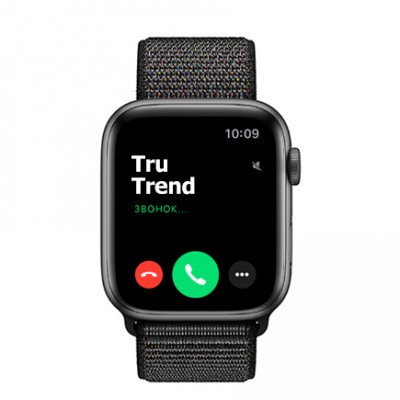 Apple Watch Series 4 GPS, 40mm, корпус из алюминия цвета «серый космос», спортивный браслет (Sport Loop) черного цвета Apple Watch Series 4 GPS, 40mm, корпус из алюминия цвета «серый космос», спортивный браслет (Sport Loop) черного цвета