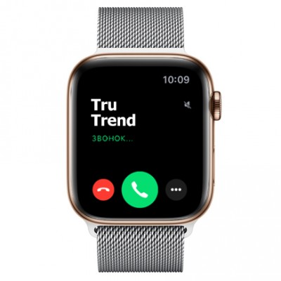 Apple Watch Series 5 GPS + Cellular, 44mm, корпус из стали золотого цвета, серебристый миланский сетчатый браслет Apple Watch Series 5 GPS + Cellular, 44mm, корпус из стали золотого цвета, серебристый миланский сетчатый браслет