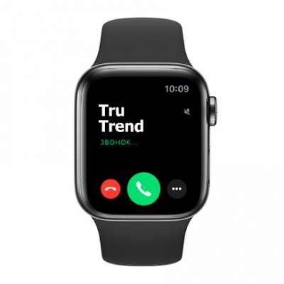Apple Watch Series 5 GPS + Cellular, 40mm, корпус из стали цвета «черный космос», чёрный спортивный ремешок Apple Watch Series 5 GPS + Cellular, 40mm, корпус из стали цвета «черный космос», чёрный спортивный ремешок