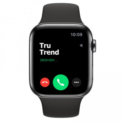 Apple Watch Series 5 GPS + Cellular, 44mm, корпус из стали цвета «черный космос», чёрный спортивный ремешок Apple Watch Series 5 GPS + Cellular, 44mm, корпус из стали цвета «черный космос», чёрный спортивный ремешок