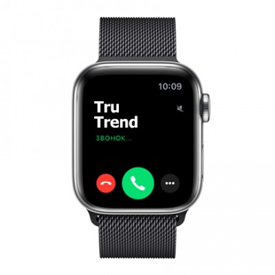 Apple Watch Series 5 GPS + Cellular, 40mm, корпус из стали, миланский сетчатый браслет цвета «черный космос» Apple Watch Series 5 GPS + Cellular, 40mm, корпус из стали, миланский сетчатый браслет цвета «черный космос»
