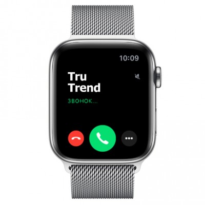 Apple Watch Series 5 GPS + Cellular, 44mm, корпус из стали, серебристый миланский сетчатый браслет Apple Watch Series 5 GPS + Cellular, 44mm, корпус из стали, серебристый миланский сетчатый браслет