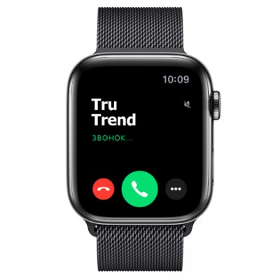 Apple Watch Series 5 GPS + Cellular, 44mm, корпус из стали цвета «черный космос», миланский сетчатый браслет цвета «черный космос» Apple Watch Series 5 GPS + Cellular, 44mm, корпус из стали цвета «черный космос», миланский сетчатый браслет цвета «черный космос»