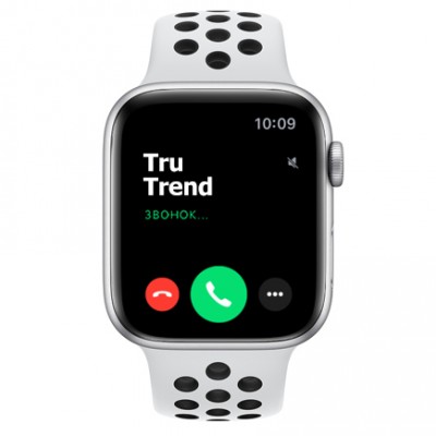 Apple Watch Series 5 Nike+ GPS, 44mm, корпус из алюминия серебристого цвета, спортивный ремешок цвета «чистая платина/чёрный» Apple Watch Series 5 Nike+ GPS, 44mm, корпус из алюминия серебристого цвета, спортивный ремешок цвета «чистая платина/чёрный»