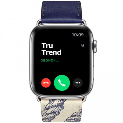 Apple Watch Series 5 GPS + Cellular, 44mm, корпус из стали, ремешок Hermès Single Tour из кожи Swift цвета Encre/Béton Apple Watch Series 5 GPS + Cellular, 44mm, корпус из стали, ремешок Hermès Single Tour из кожи Swift цвета Encre/Béton