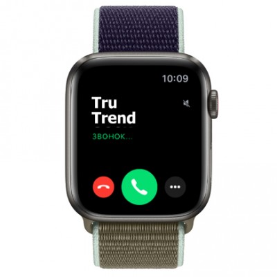Apple Watch Series 5 Edition GPS + Cellular, 44mm, корпус из титана цвета «черный космос», спортивный браслет (Sport Loop) цвета «лесной хаки» Apple Watch Series 5 Edition GPS + Cellular, 44mm, корпус из титана цвета «черный космос», спортивный браслет (Sport Loop) цвета «лесной хаки»